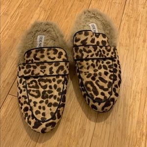 Steve Madden Fur Lined Leopard Mules